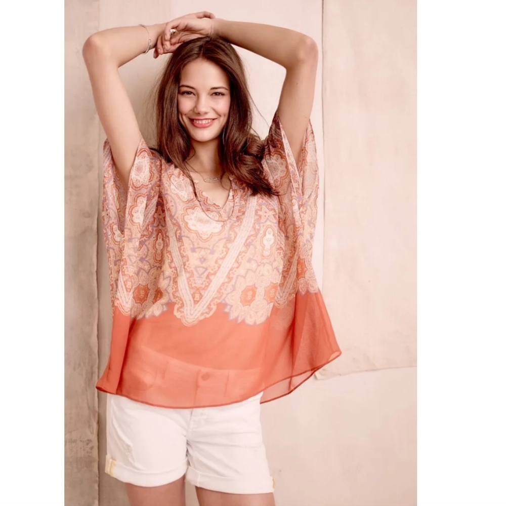 Anthropologie Maeve silk top size s